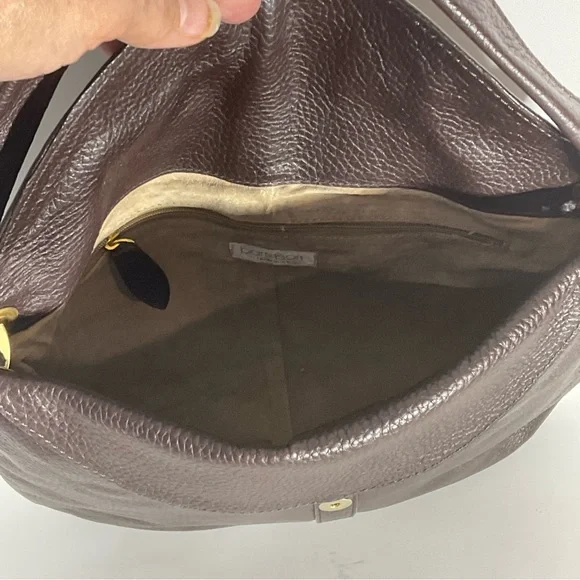 Barr and Barr New York Pebbled Brown Leather Bag Gold Hardware Shoulder Bag - Picture 7 of 15